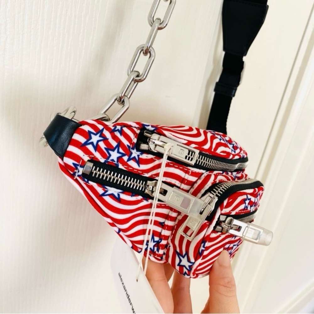 Alexander Wang Red and Black Crossbody Bag with Chain Detail - Picture 7 of 16